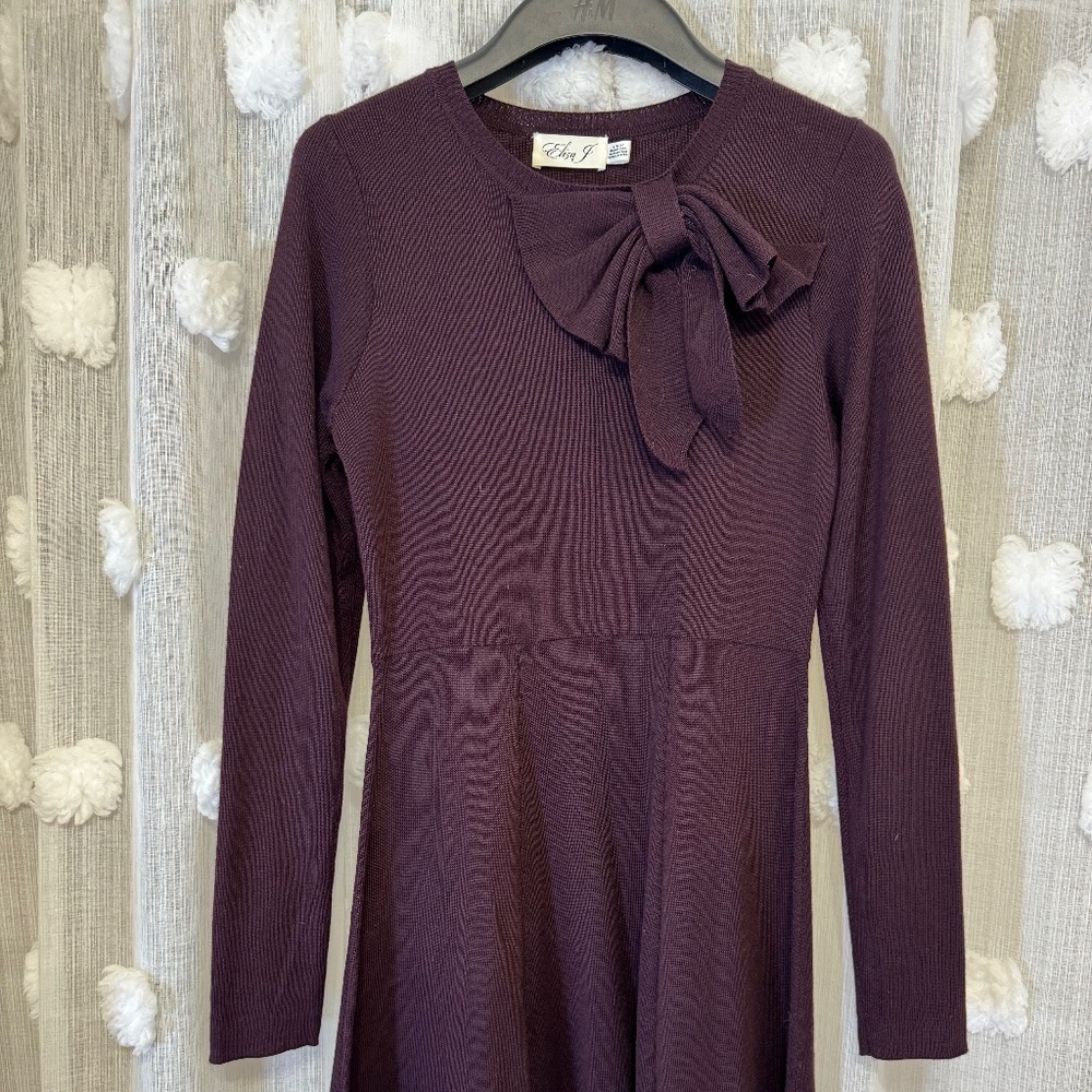 Eliza J Purple Ribbed Sweater Dress